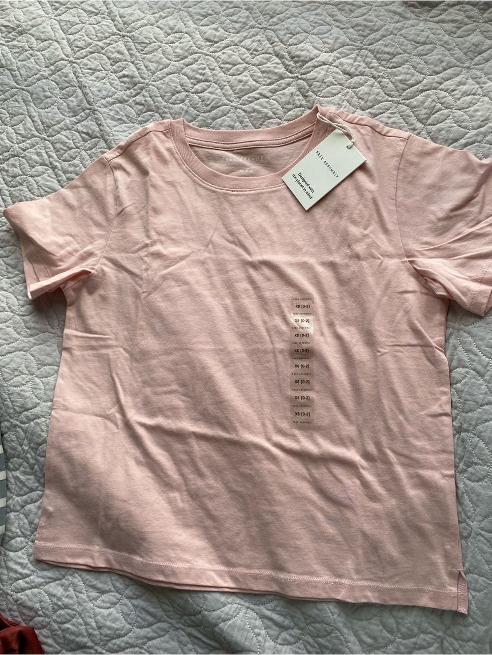 Everyday Crewneck Tee in Light Pink by Unbranded
